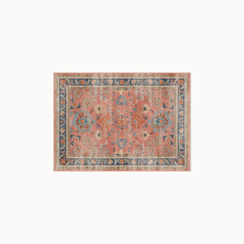 Calabria Coral Multicolor Rug in the 3 ft by 5 ft size