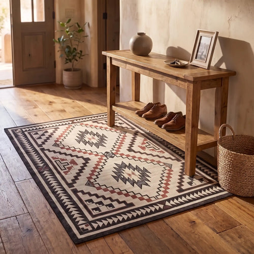 Desert Sumac Southwestern Rug in an entryway