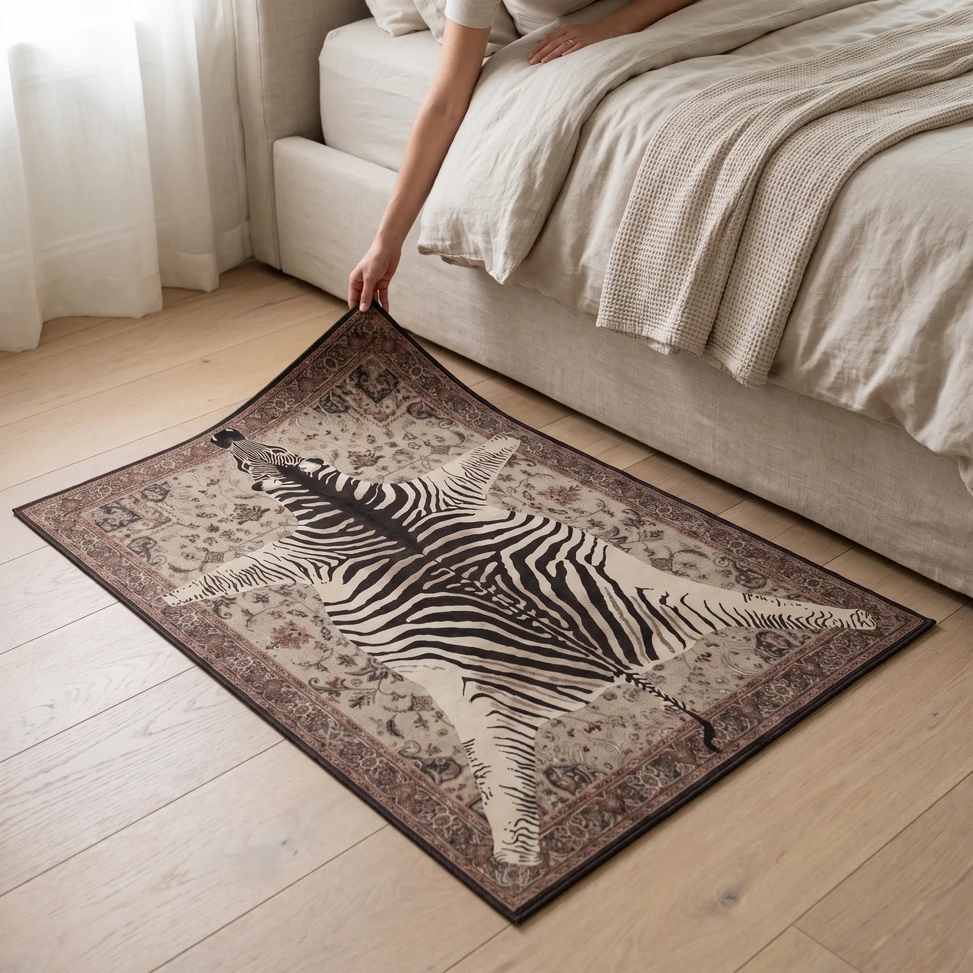 On Safari Hazel Animal Rug shown in a home