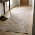 Impasto Taupe Rug in a hallway