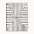 Inkdrop Black and Ivory Rug 8x10