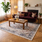 Kamran Coral Medallion Rug in a living room
