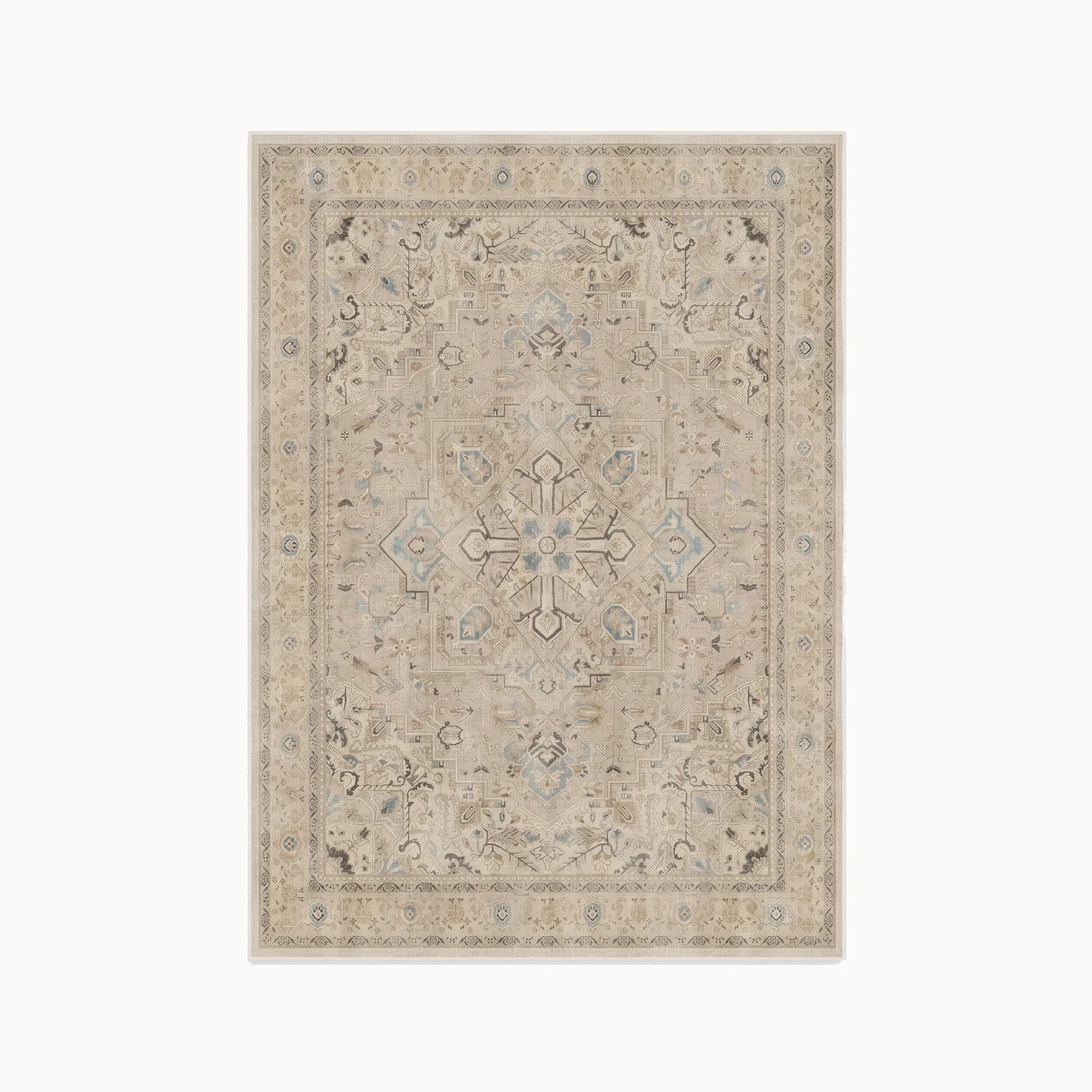 Kamran Ivory Opal Rug 5x7