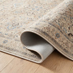 Kamran Ivory Opal Rug folded corner detail