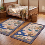 Kano Garden Blossom Rug in a bedroom