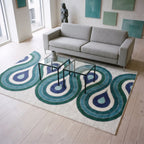 Milano Peacock Wave Rug in a living room