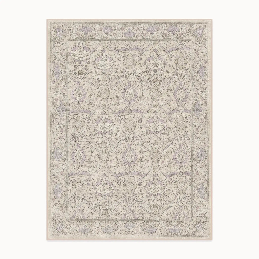 Montreal Beige and Lilac Rug in the 8 ft by 10 ft size
