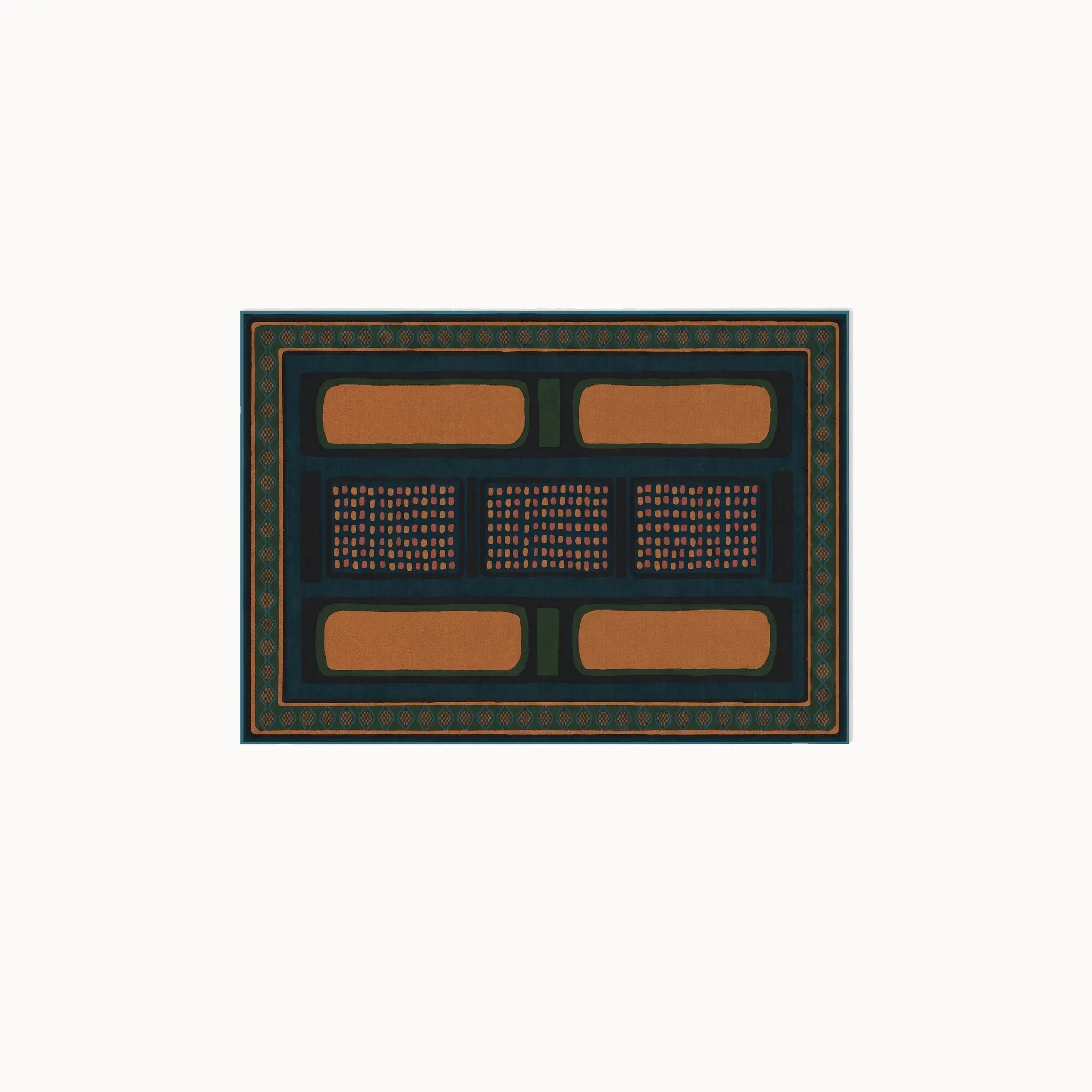 Nerissa Teal and Gold Rug 3x5