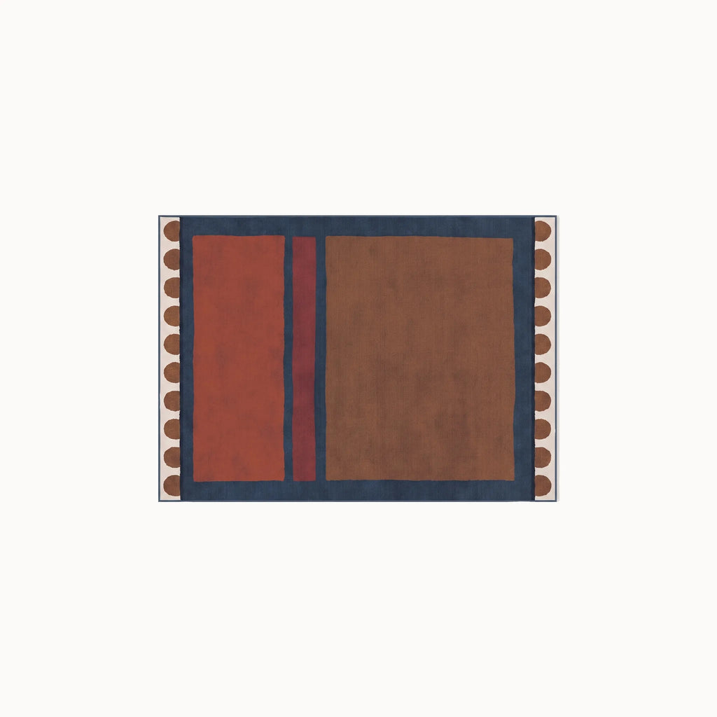 Nina Indigo and Rust Rug 3x5