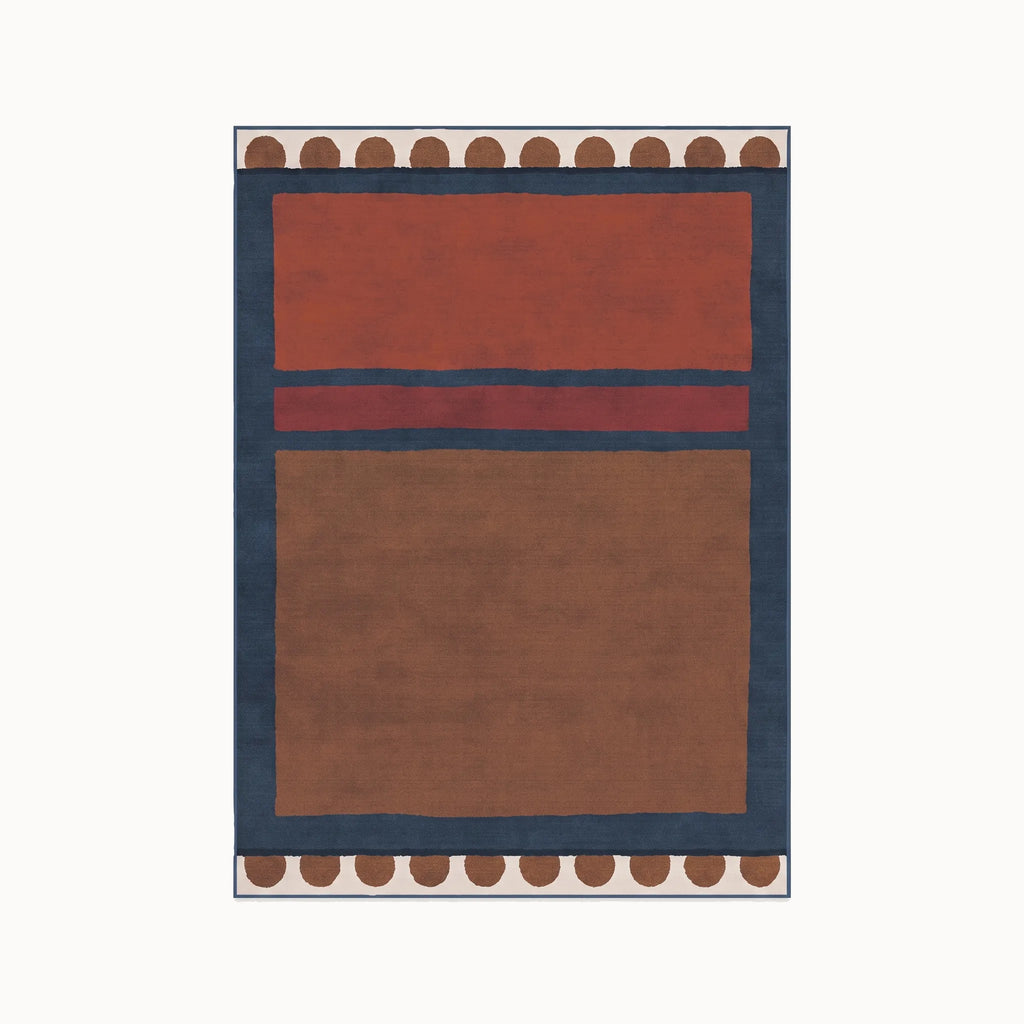 Nina Indigo and Rust Rug 5x7