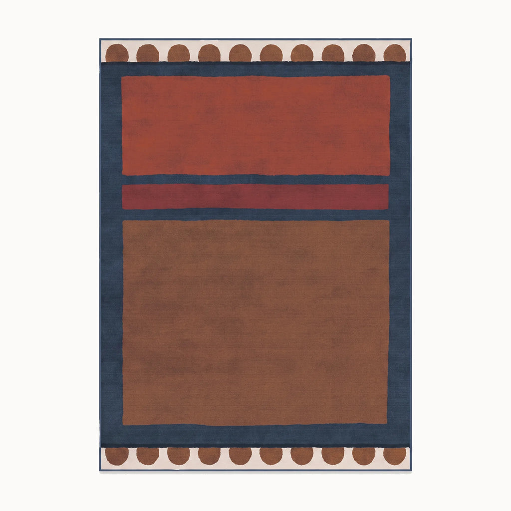 Nina Indigo and Rust Rug 8x10