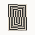 Op Art Charcoal Rug 5x7