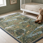 Owl and Willow Green Rug in a nursery