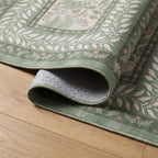 Provence Sage Rug folded corner detail
