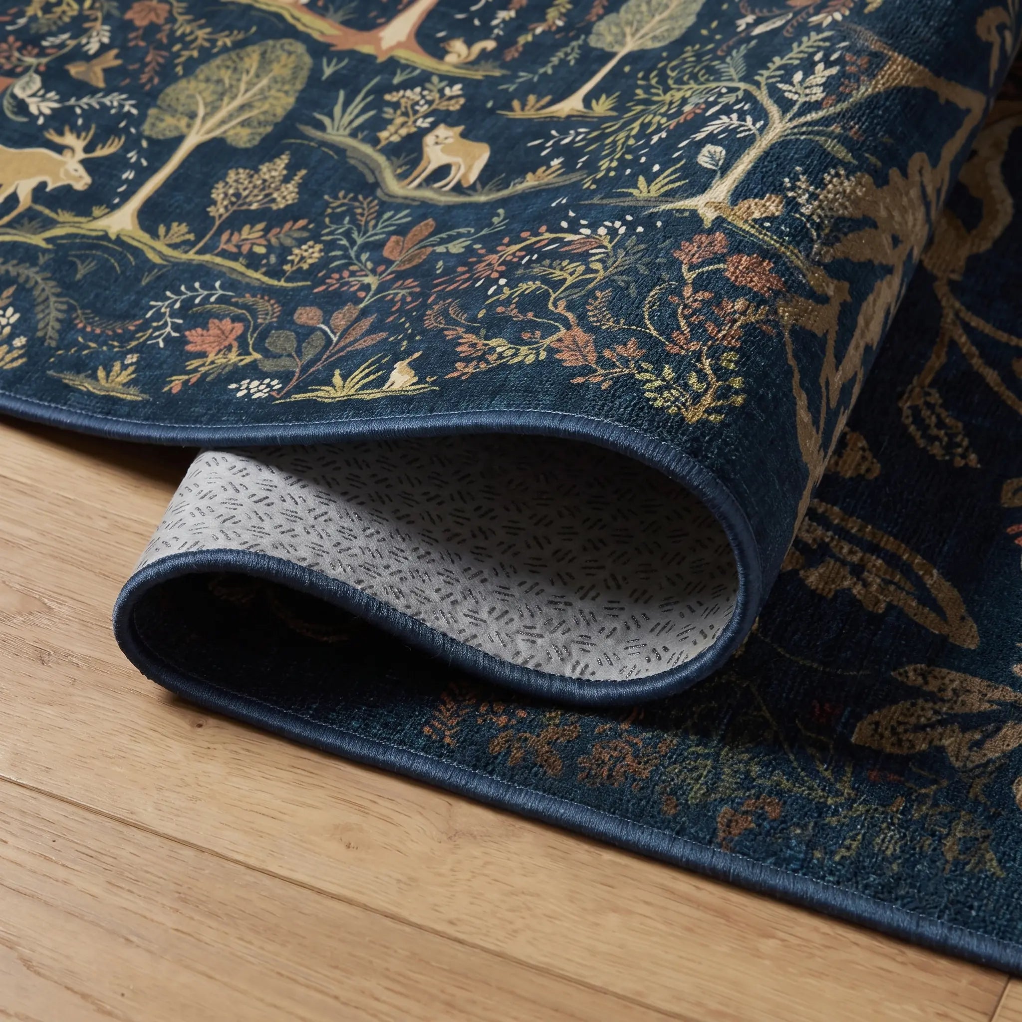 Wilder Blue Multicolor Rug folded corner detail